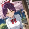 ネコ娘　桜に誘われお散歩 4枚目