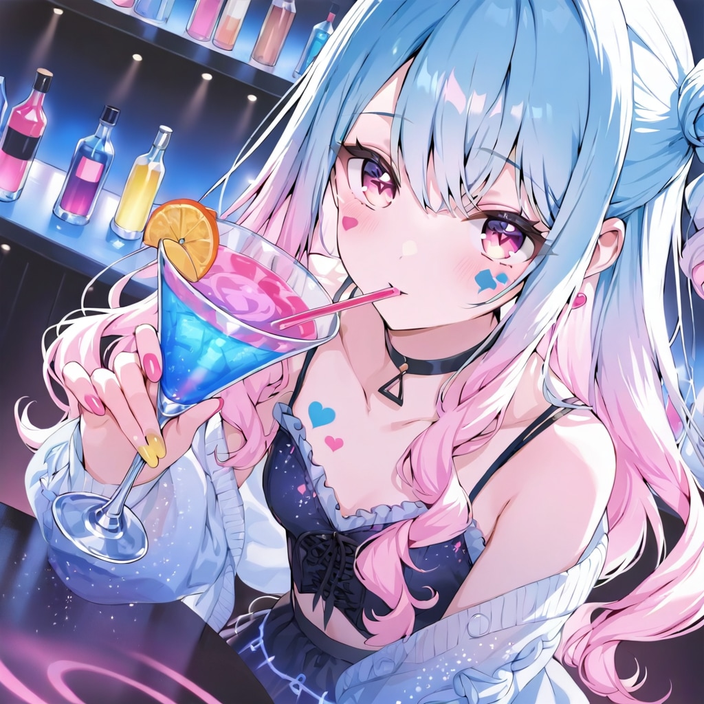 見つめすぎ。カクテルに魔法、かけちゃったからね。 今夜は帰さないかも……なんてね 🎵