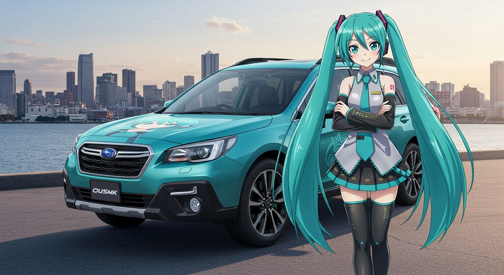 初音ミクとスバルレガシィアウトバック