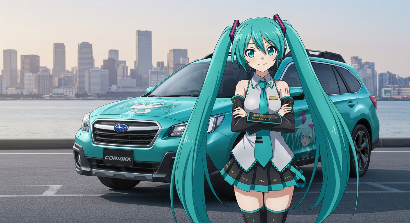 初音ミクとスバルレガシィアウトバック | の人気AIイラスト・グラビア