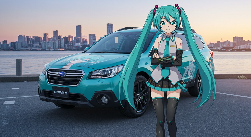 初音ミクとスバルレガシィアウトバック