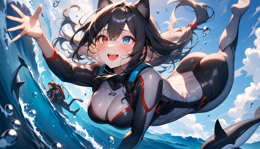 黒猫さんもダイビングに来たみたいです