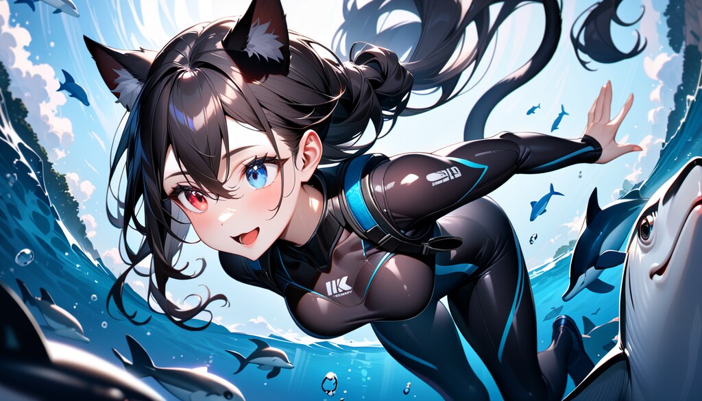 黒猫さんもダイビングに来たみたいです