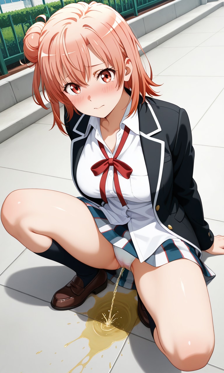 おしっこお漏らしチャレンジ【結ヶ〇結衣】(制服(冬服))