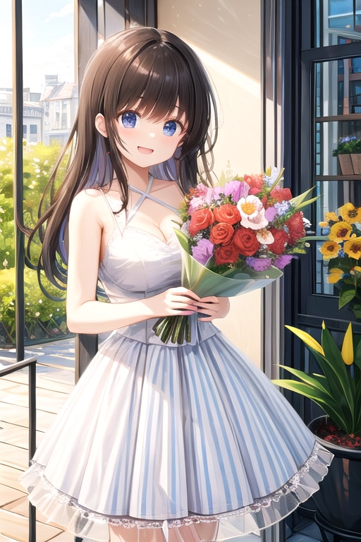 グラジオラスを抱えてる女性 | の人気AIイラスト・グラビア