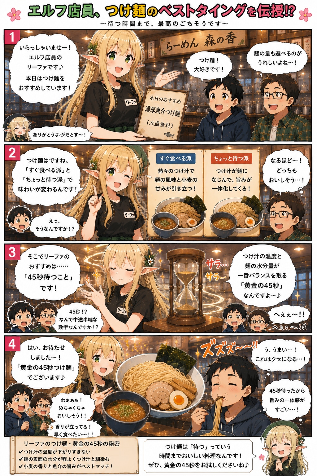 ラーメ屋で働くエルフの女の子