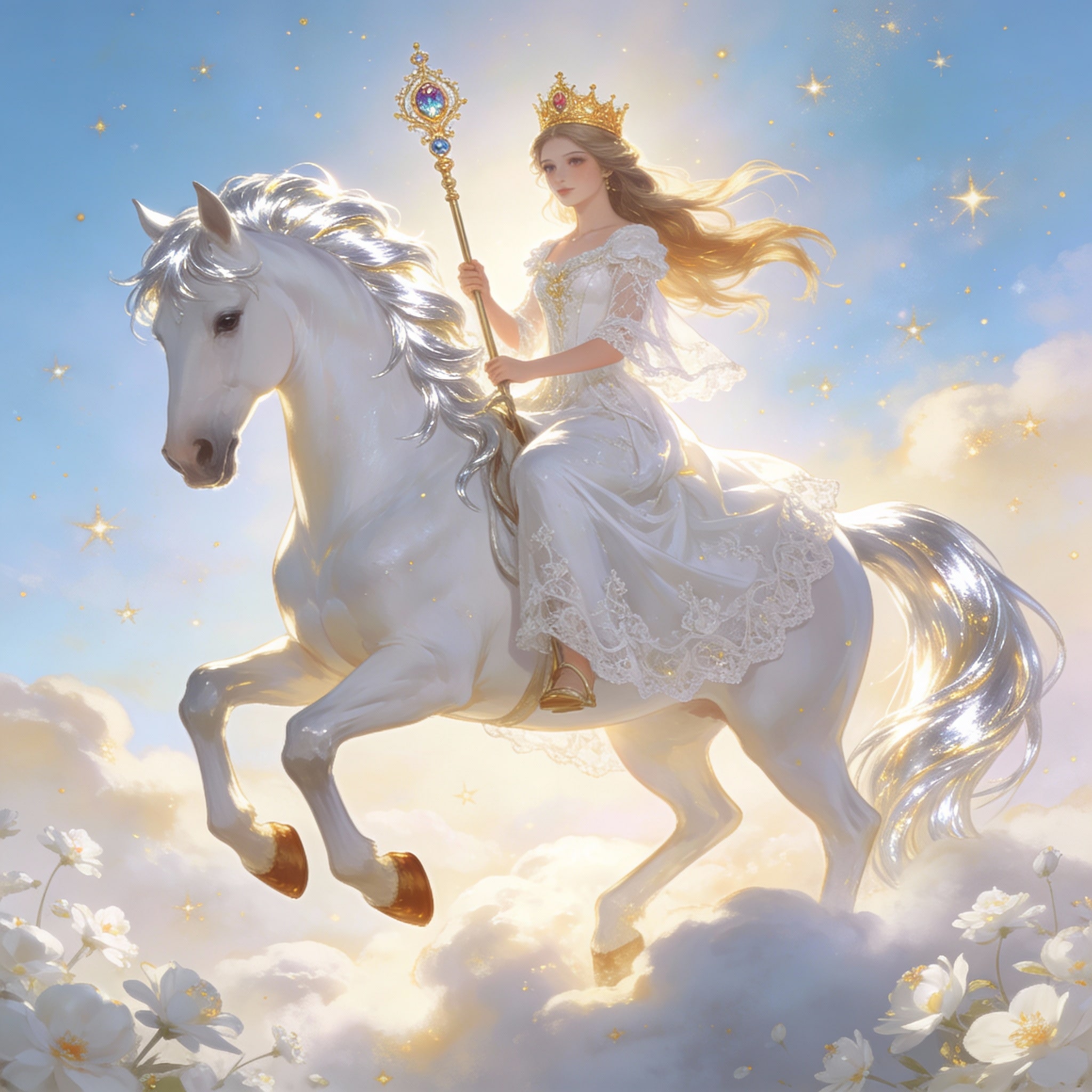 白馬と天上の姫 | の人気AIイラスト・グラビア