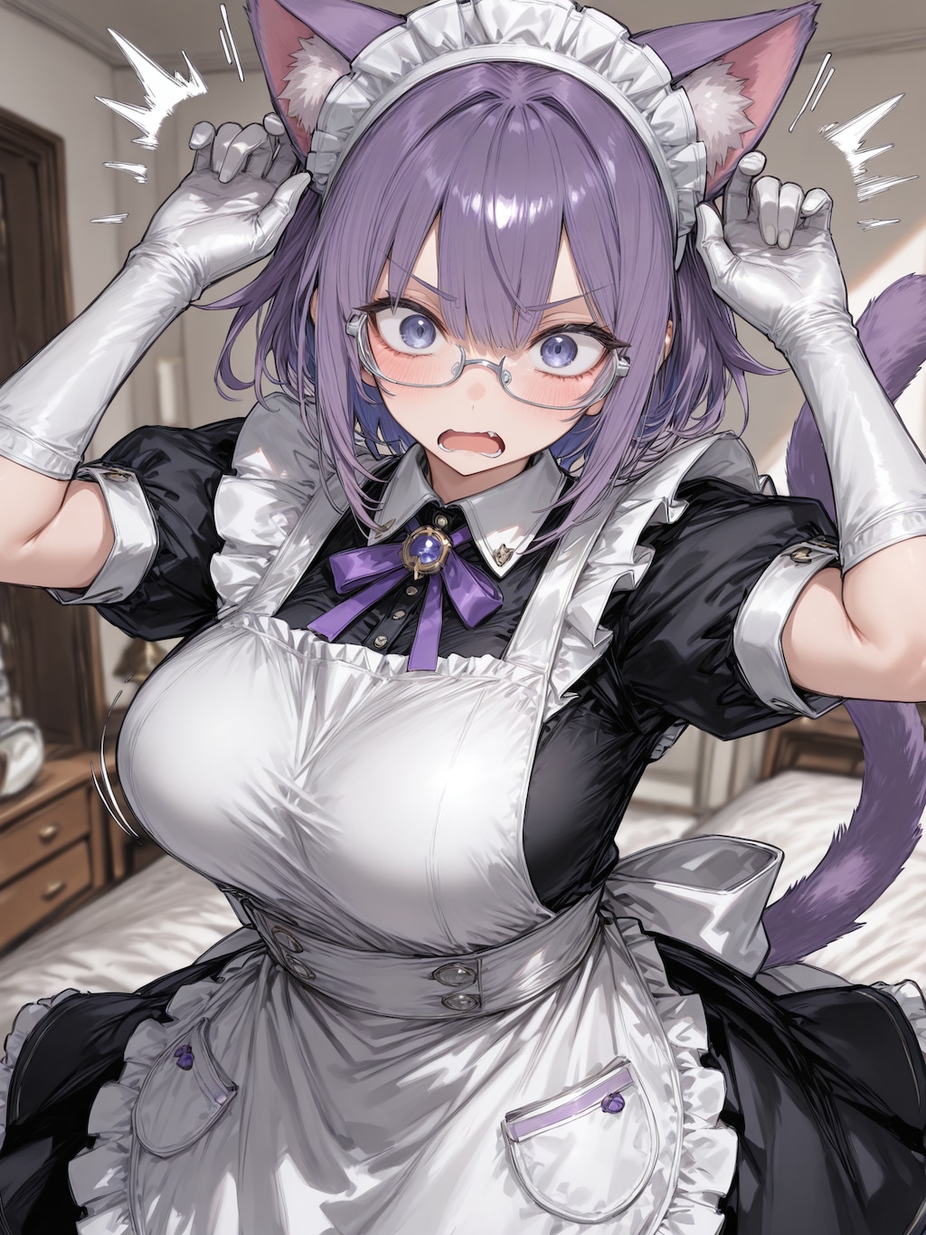 猫耳生えてビックリ紗希ちゃん