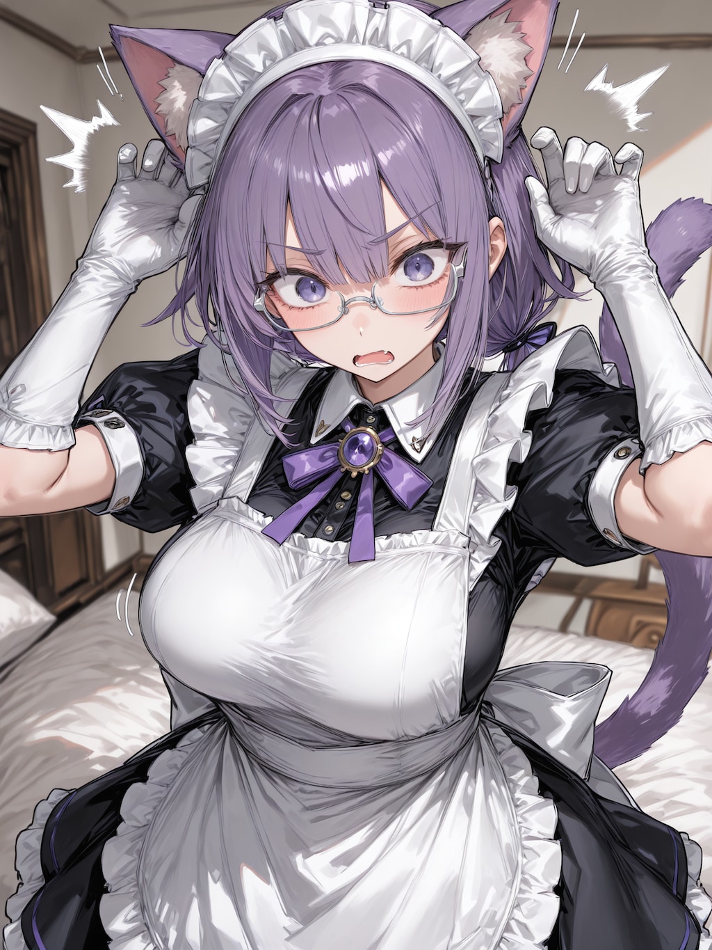 猫耳生えてビックリ紗希ちゃん