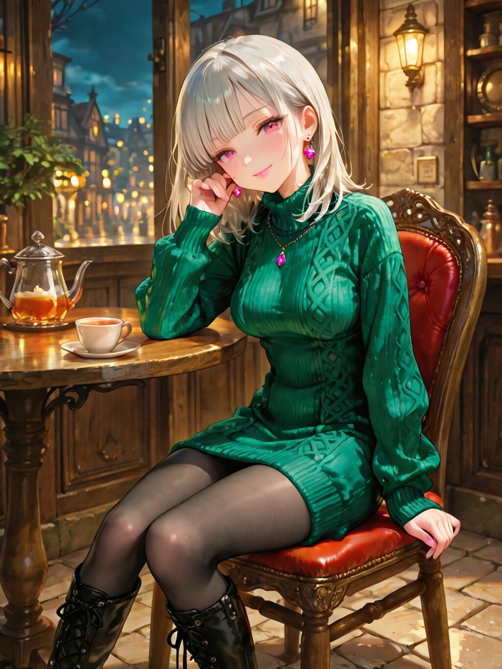 深緑セーターでデート（おはよう#153）