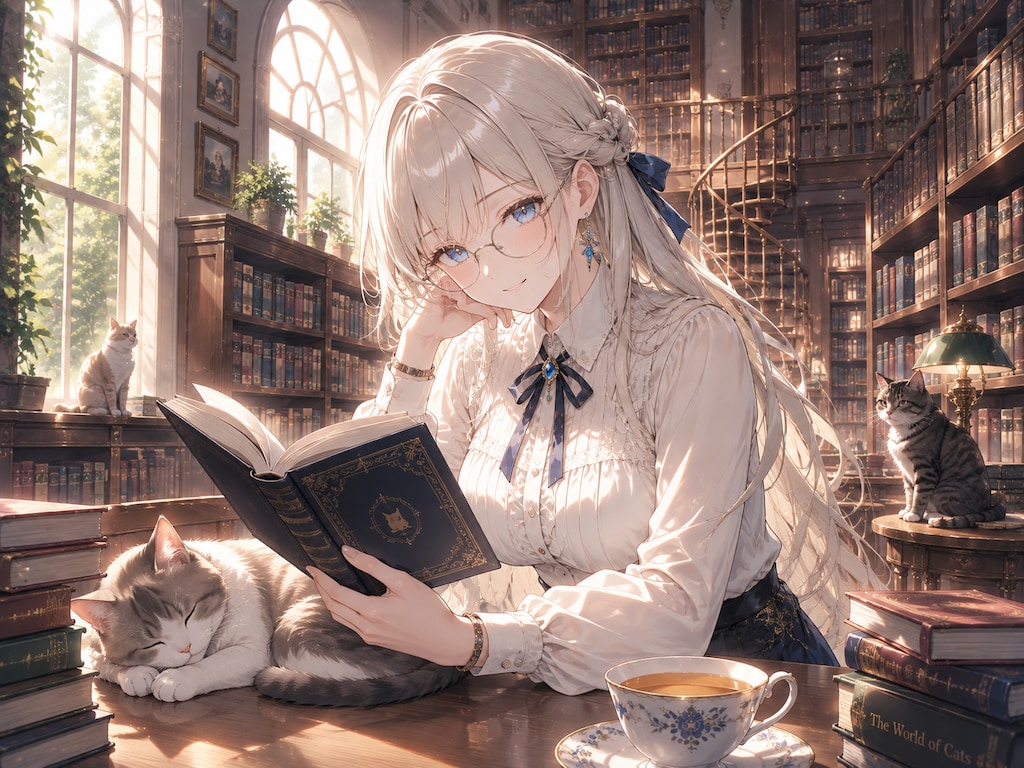 図書館と猫