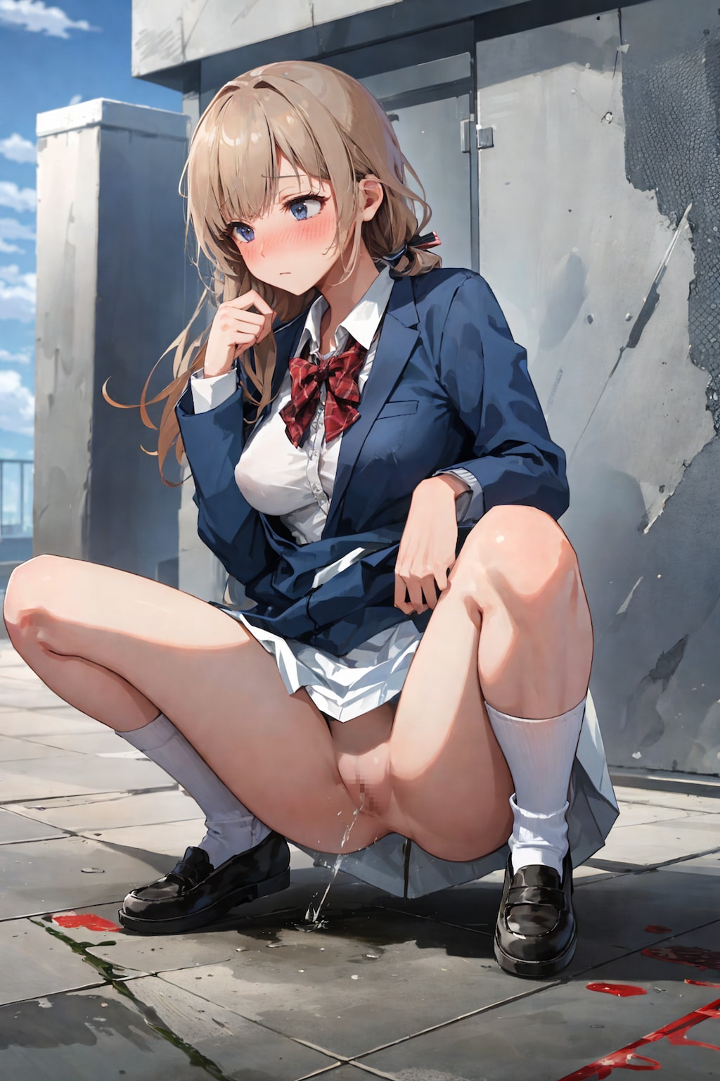 屋上でおしっこするのが癖になっちゃった女の子たち