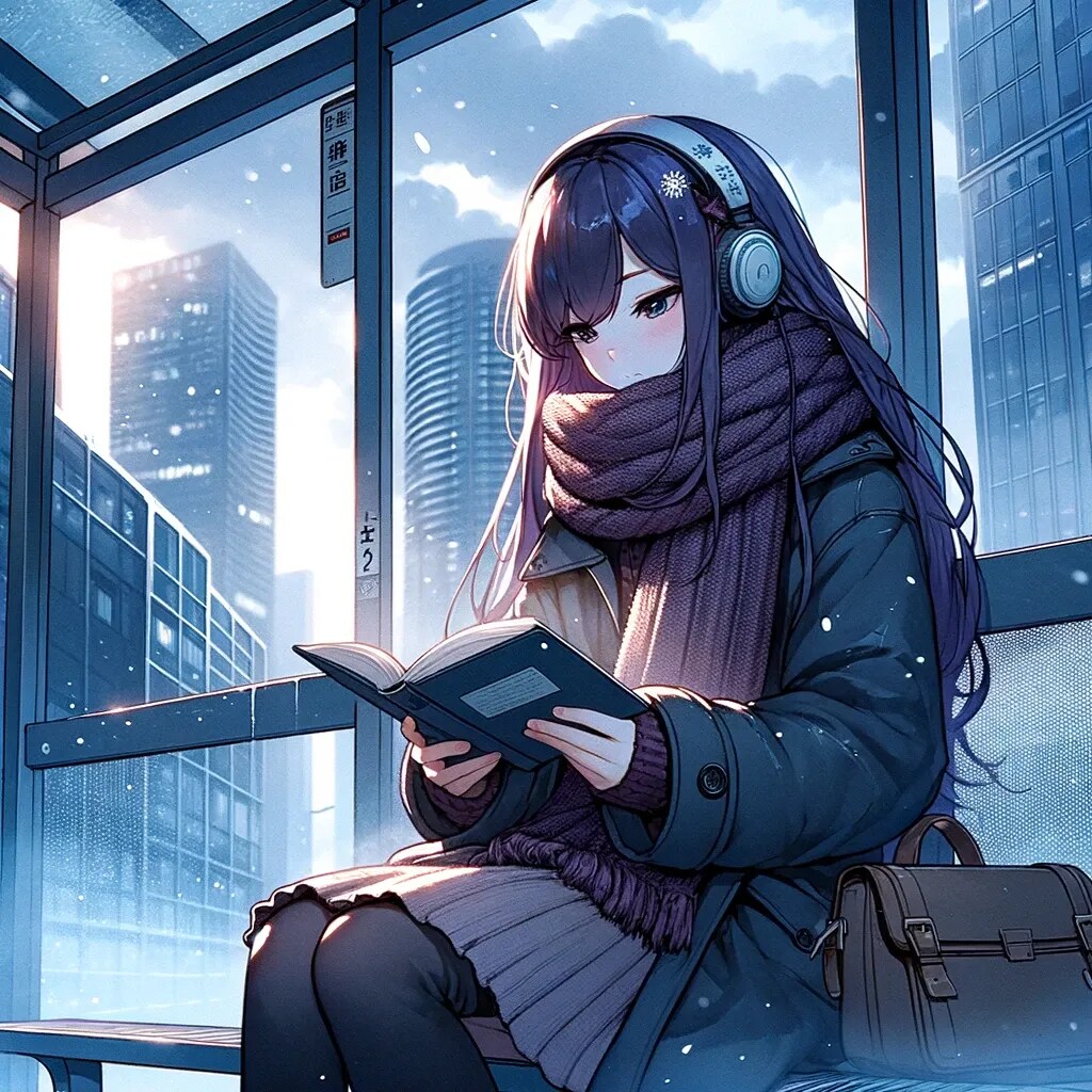 バス停の静かな読書時間