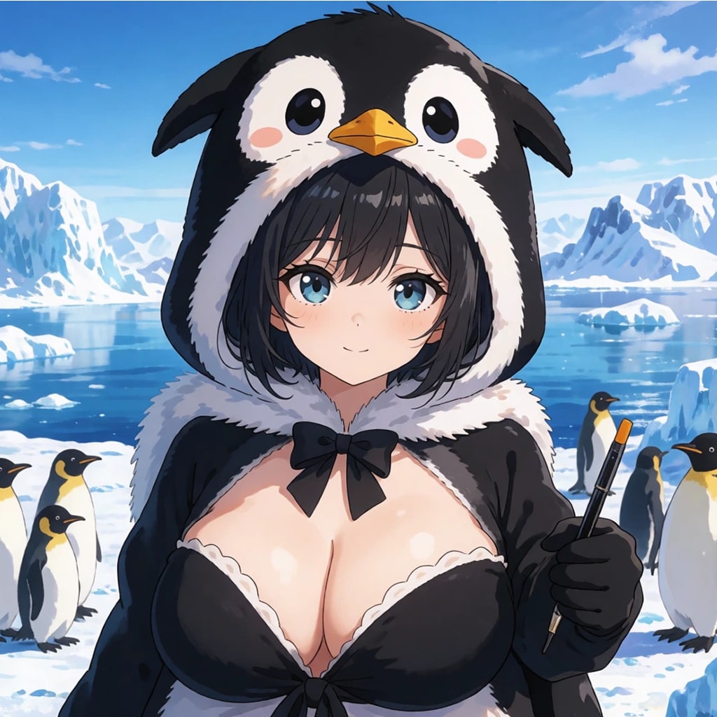 暑いので北極でベンギンになりすます
