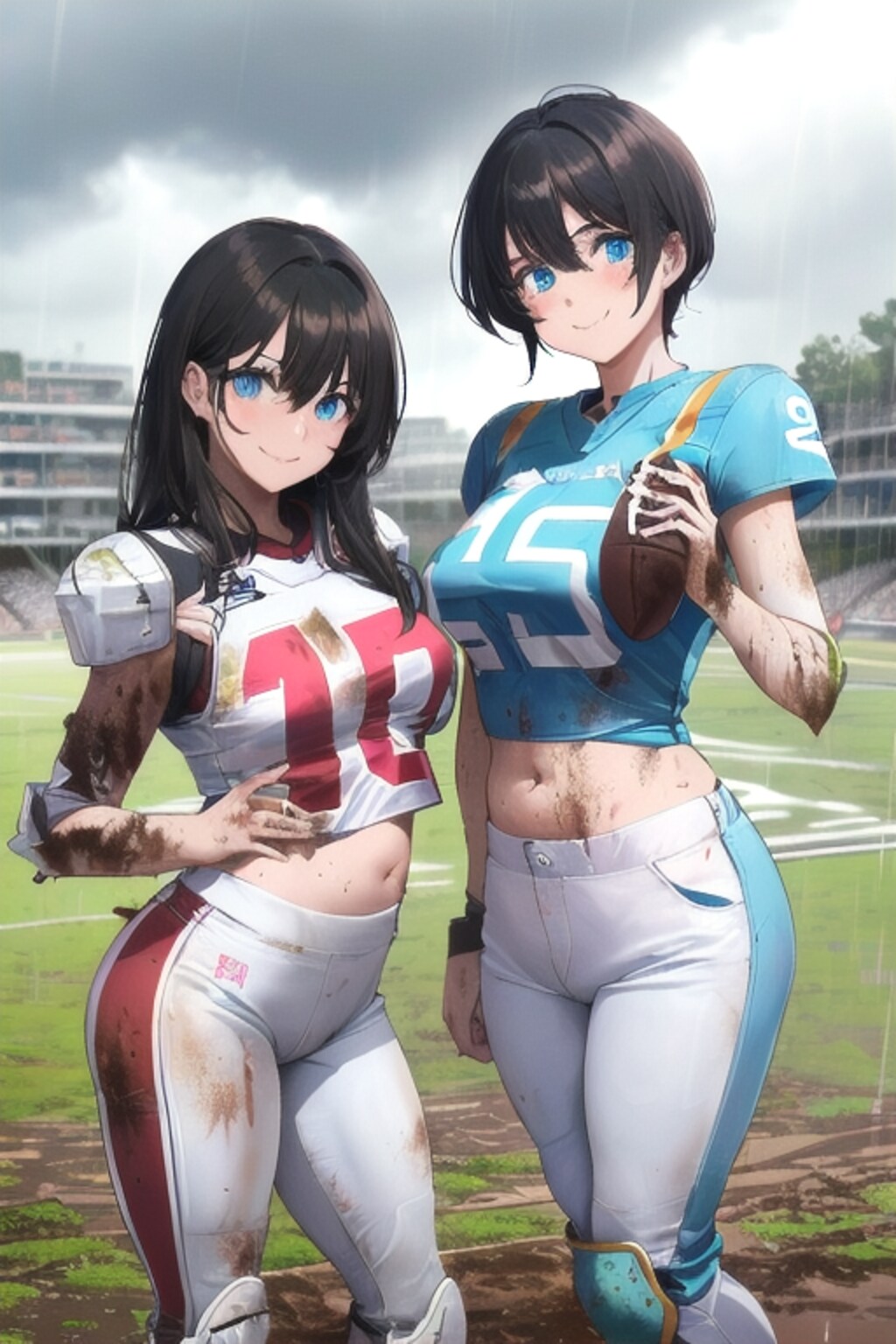 🏈泥まみれの女子アメフト 83
