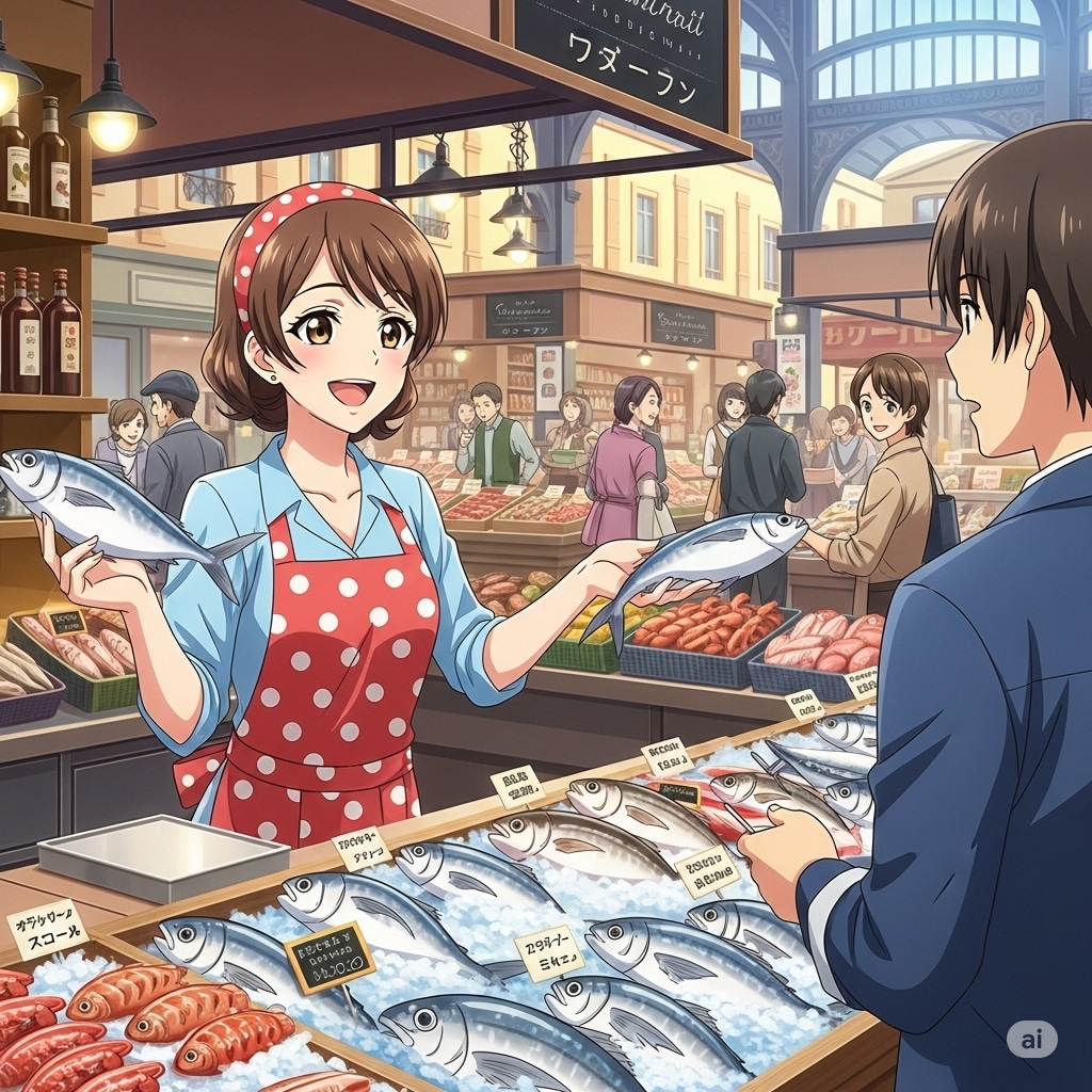 市場の魚屋