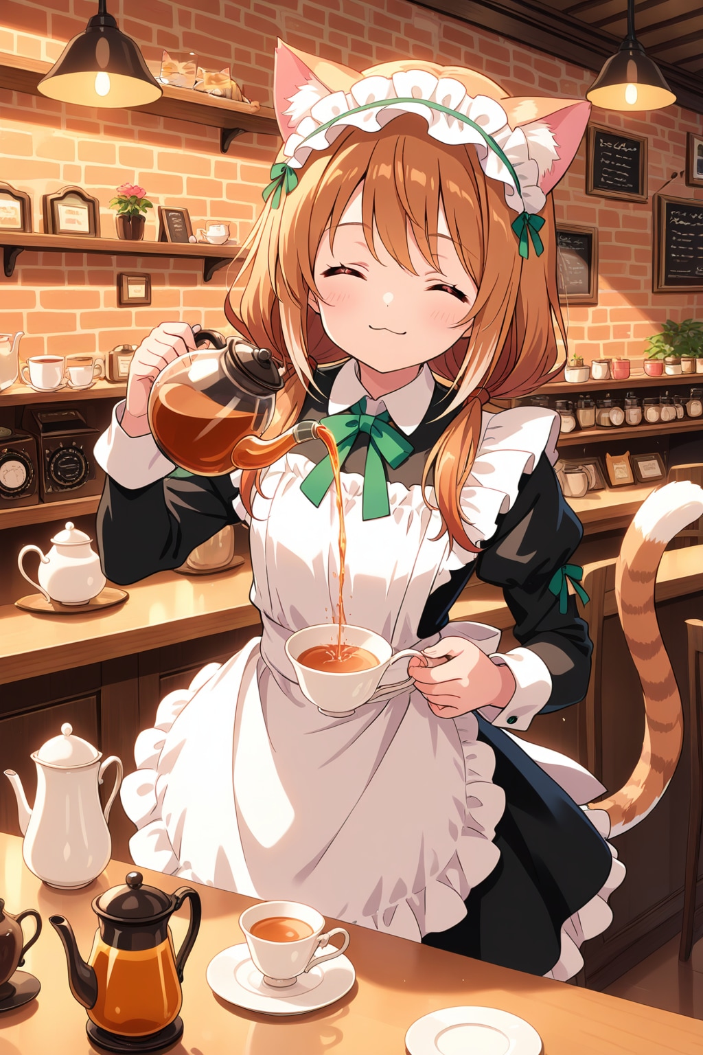 お茶を淹れますにゃ | の人気AIイラスト・グラビア