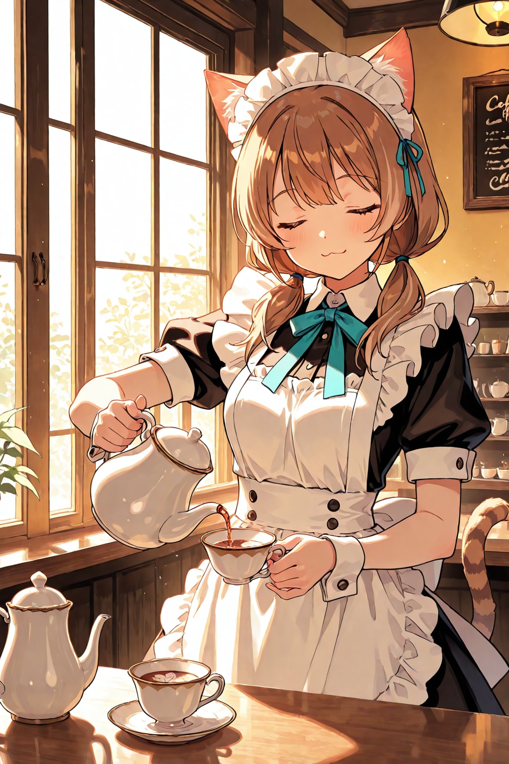 お茶を淹れますにゃ