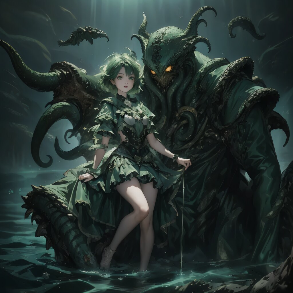 水の魔物と会議を開くジェリーさん