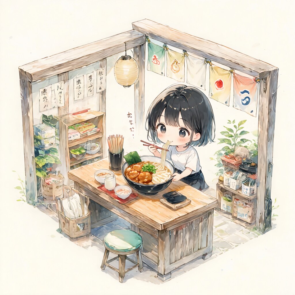 お店でカレーうどん | の人気AIイラスト・グラビア