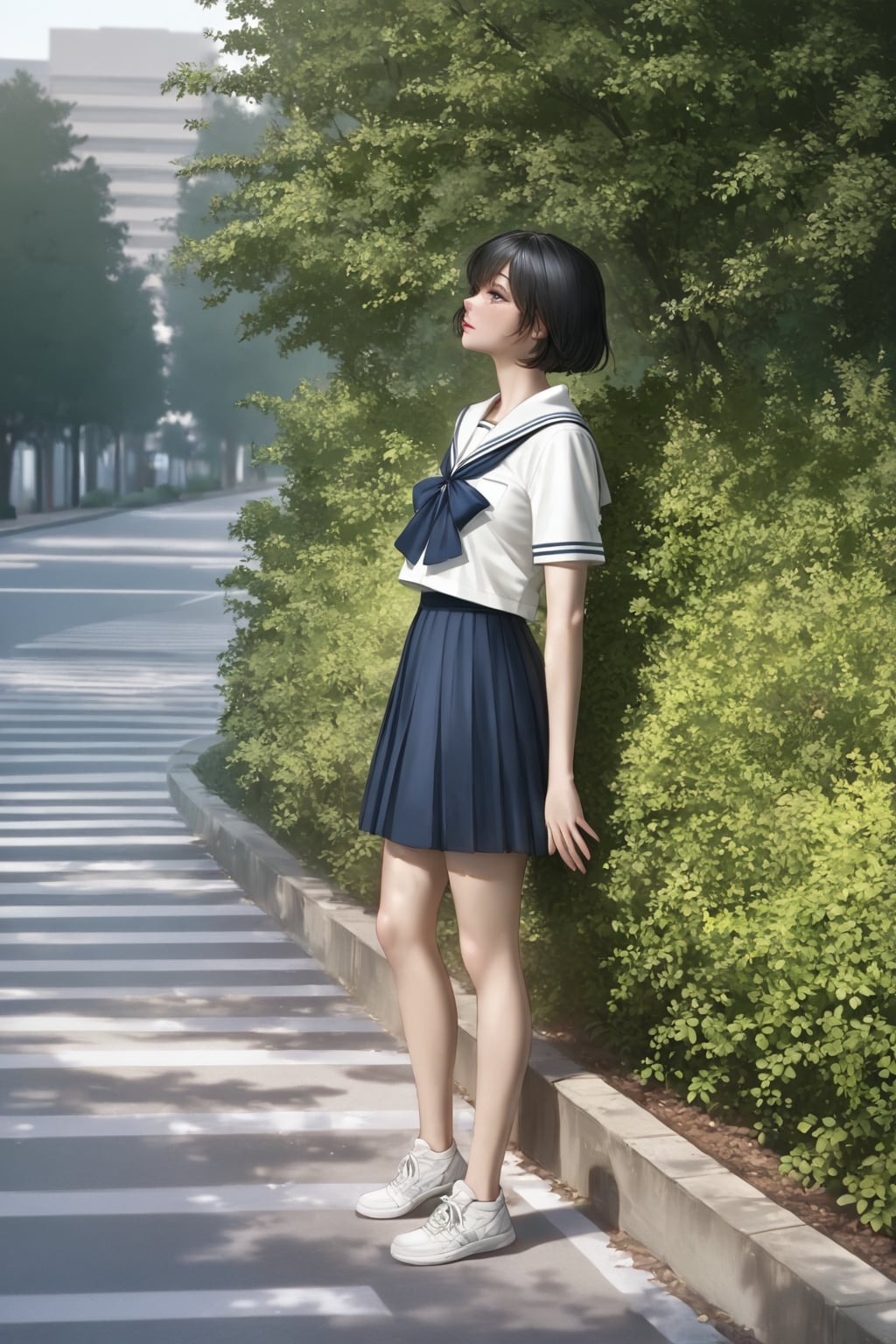 セーラー服の黒髪ショートカットさん | の人気AIイラスト・グラビア