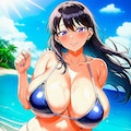 スイカ割りビキニコスプレ人妻 3枚目
