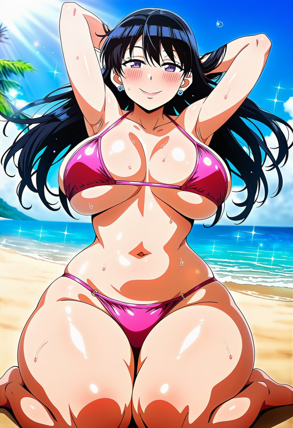 スイカ割りビキニコスプレ人妻