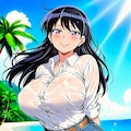 スイカ割りビキニコスプレ人妻 4枚目