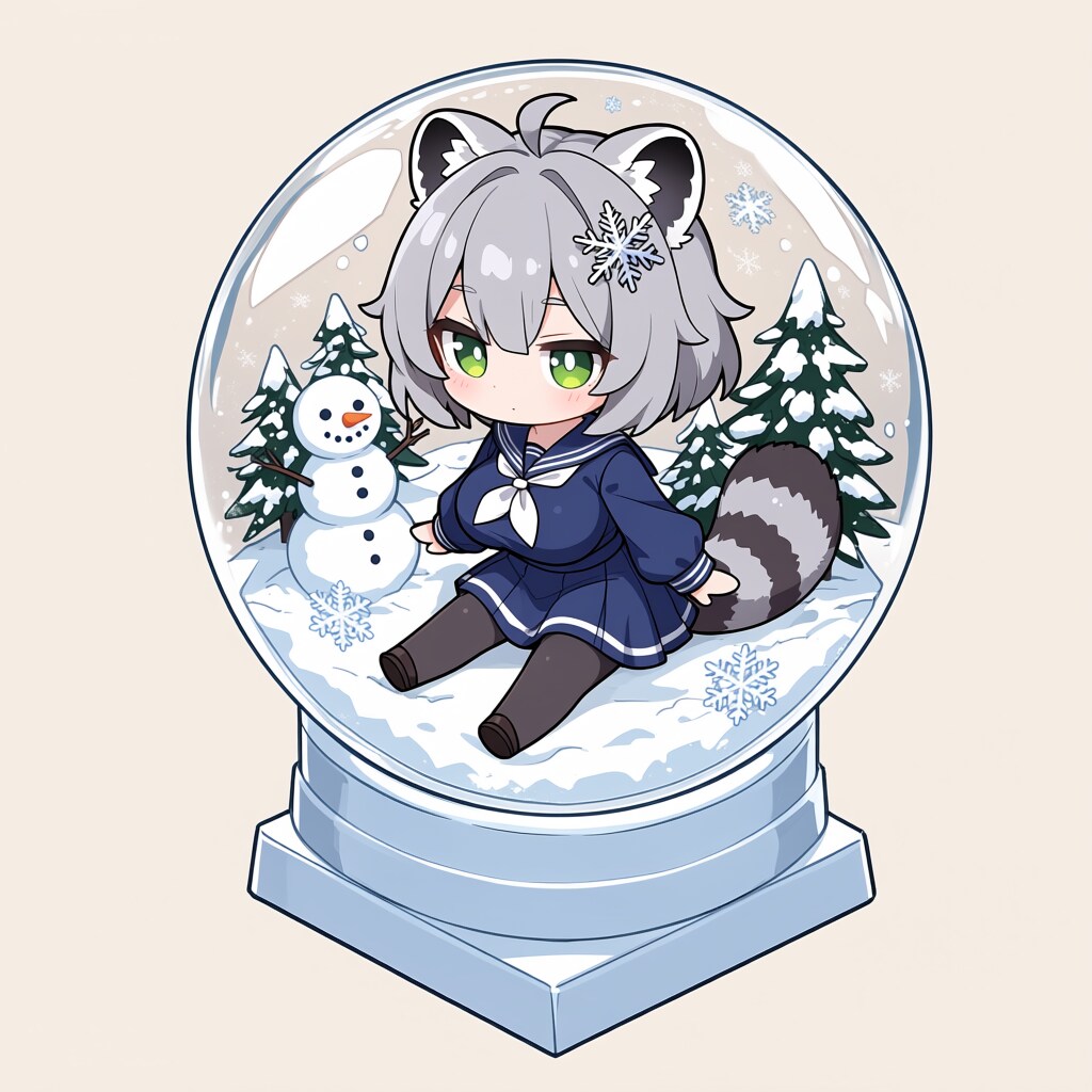 ちびユキタヌキちゃん【あえて、冬。】