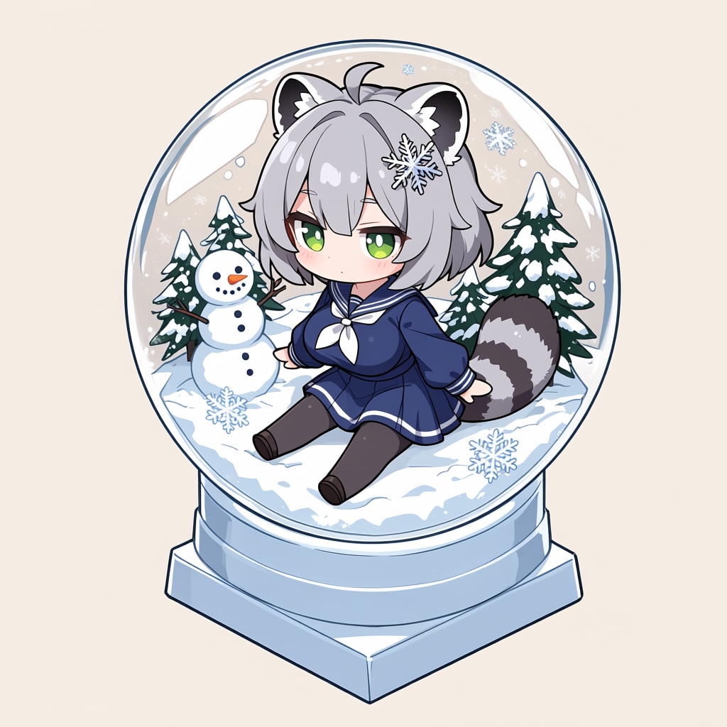 ちびユキタヌキちゃん【あえて、冬。】