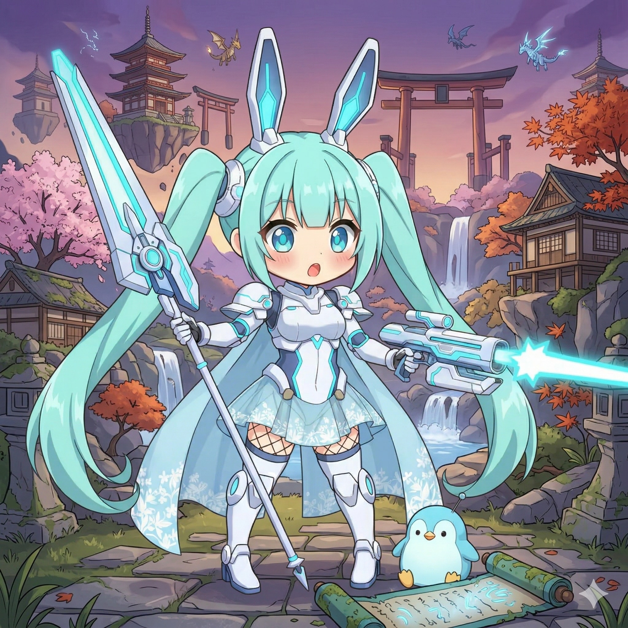 [がぞうください] アクア・サイバーフォースちゃんが何かを見つけたようです | の人気AIイラスト・グラビア