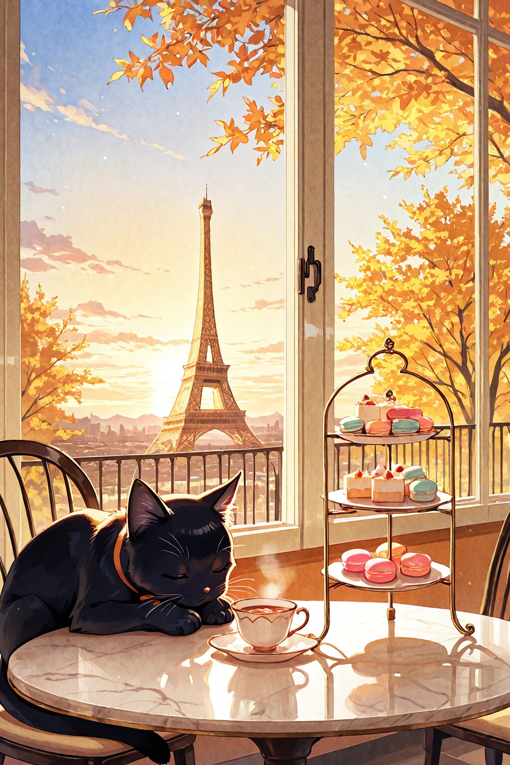 黒猫のお茶会 | の人気AIイラスト・グラビア