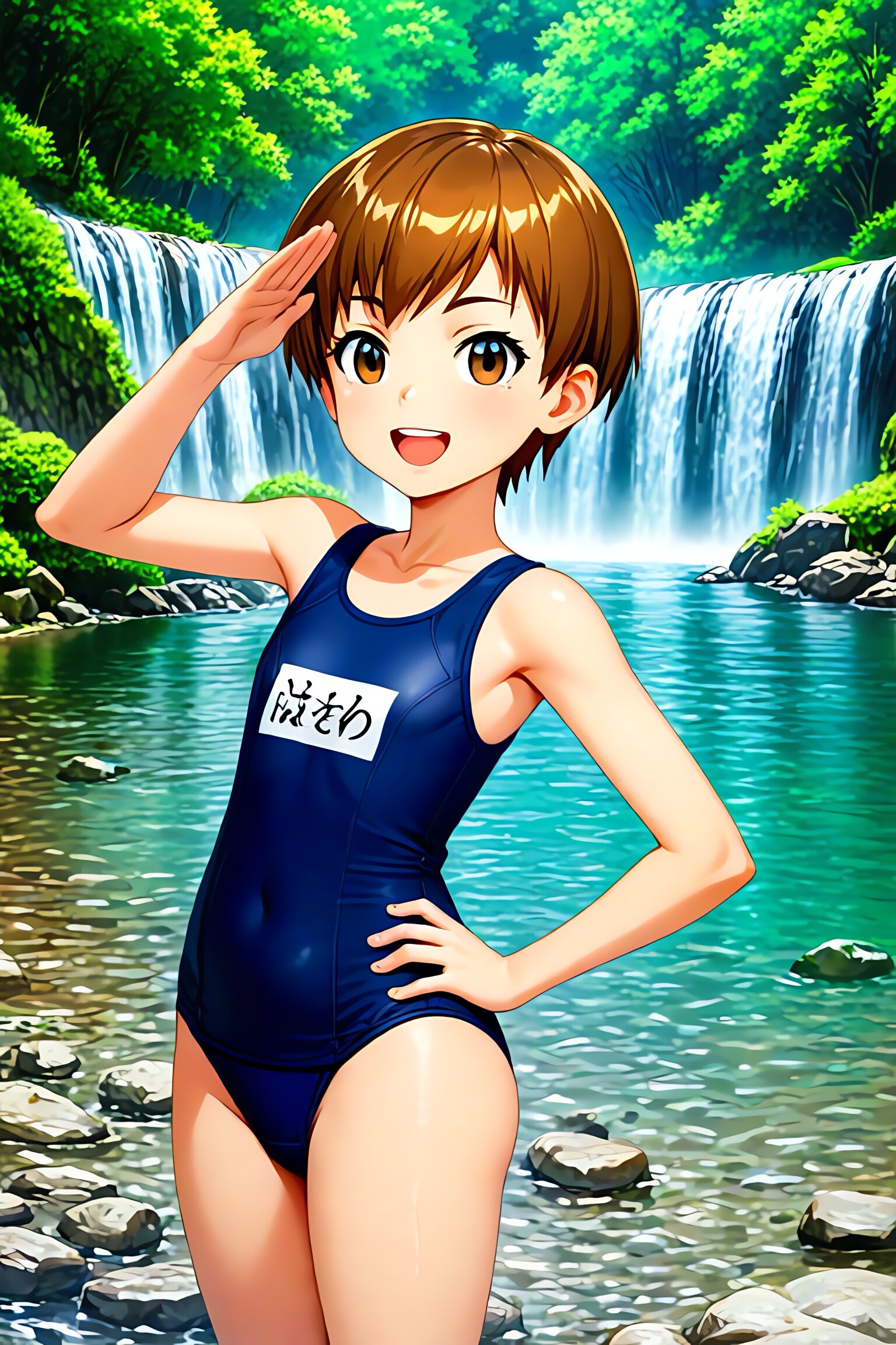 ボーイッシュスク水少女