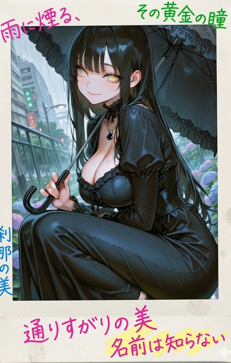 雨中の美女