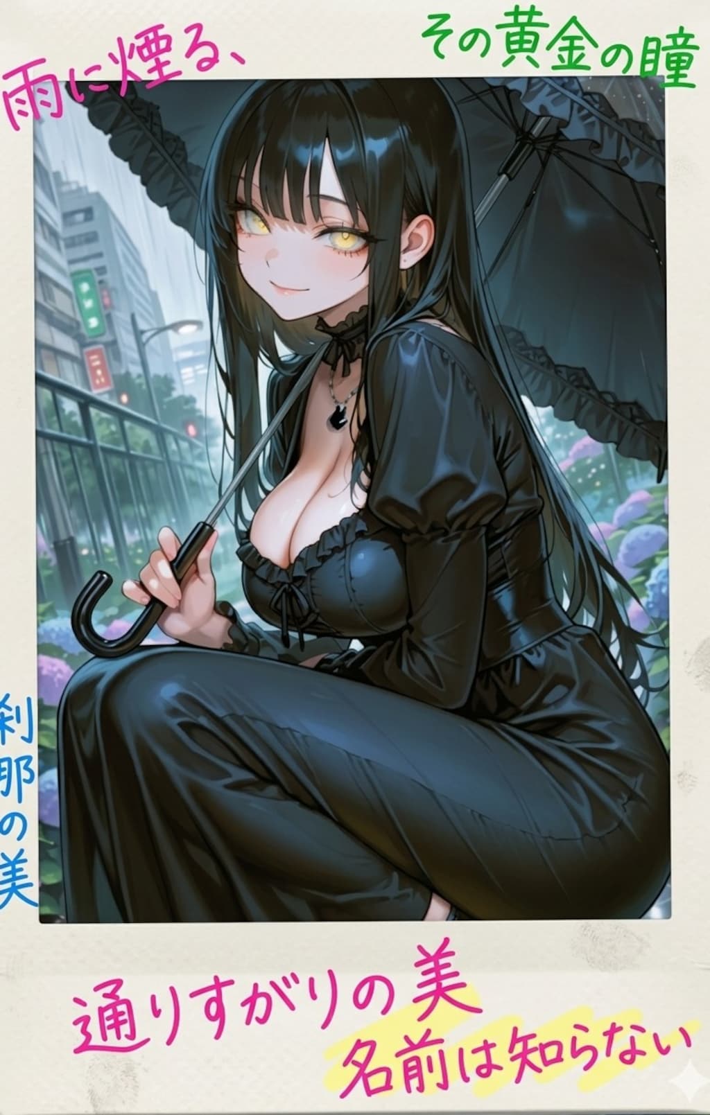 雨中の美女