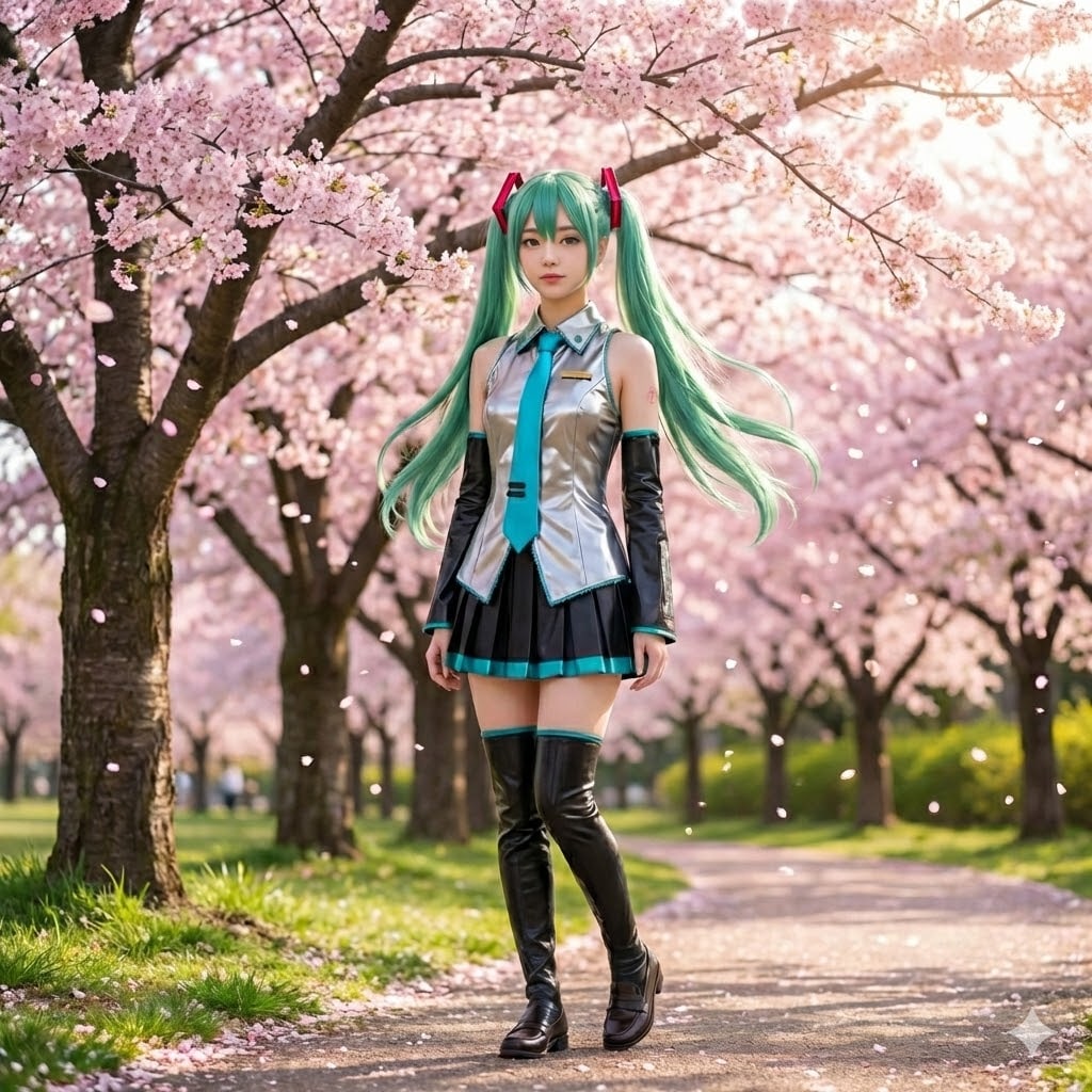 初音ミクのコスプレ（黒い目）