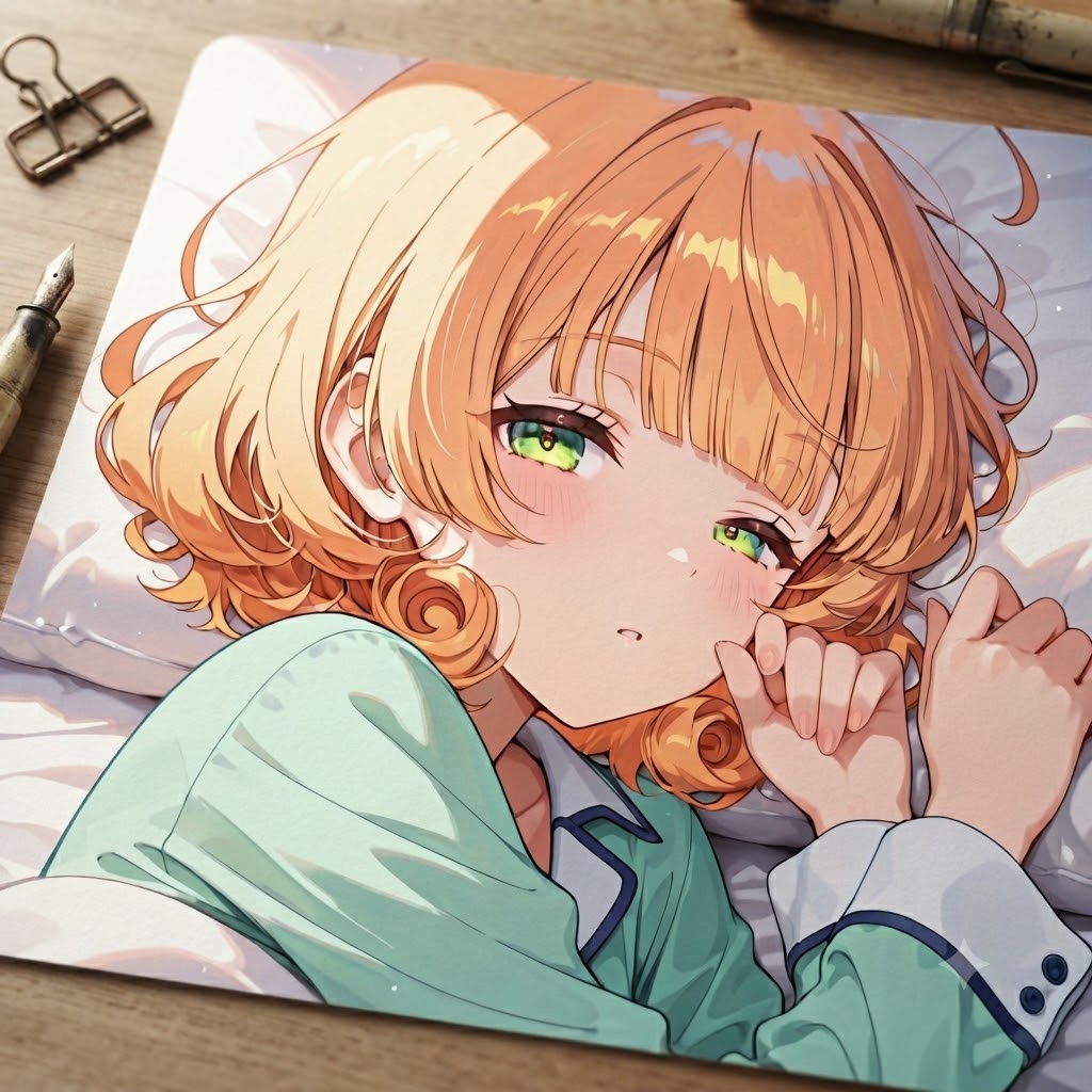 【寝首をかかれる】→【寝首を書かれる】【うちの子グッズ橘 陽菜寝顔イラストカード】 | の人気AIイラスト・グラビア