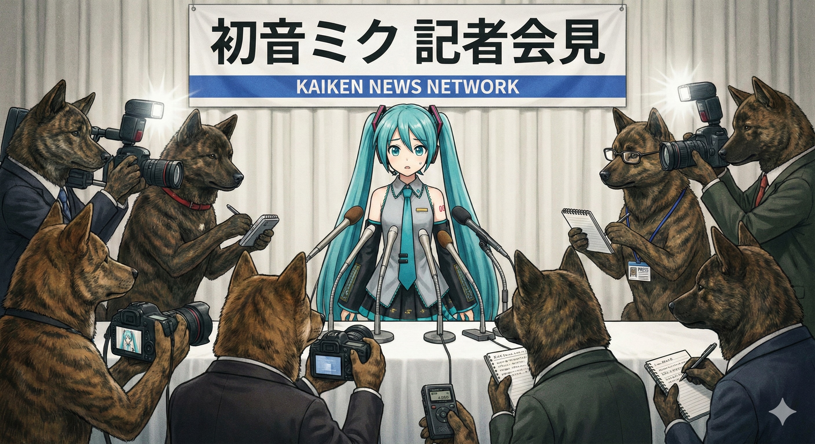 ミクさん 記者かいけん😏 | の人気AIイラスト・グラビア