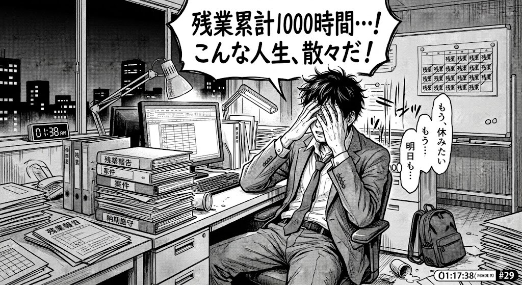 年間の残業累計1000時間！