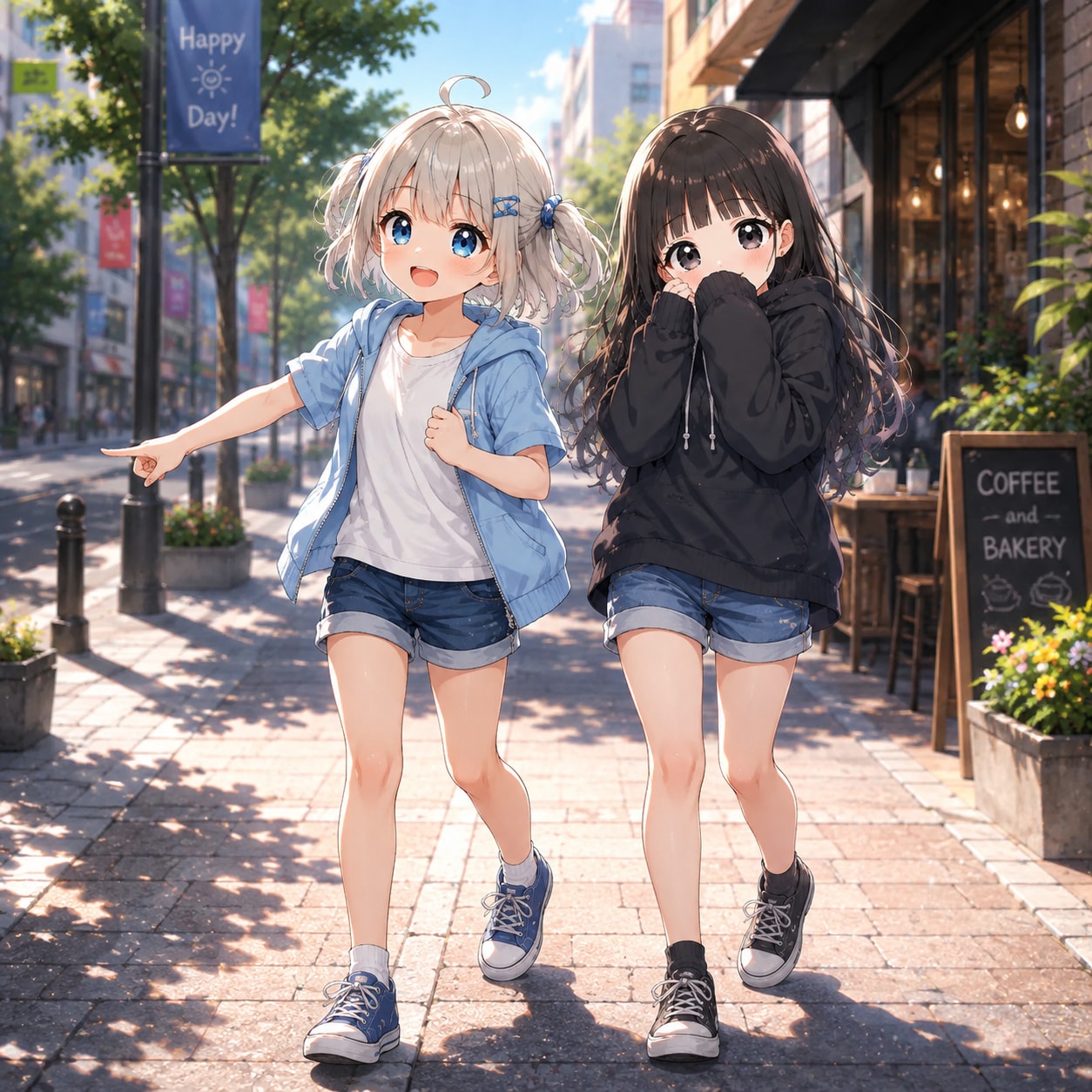 ショートパンツでおさんぽ
