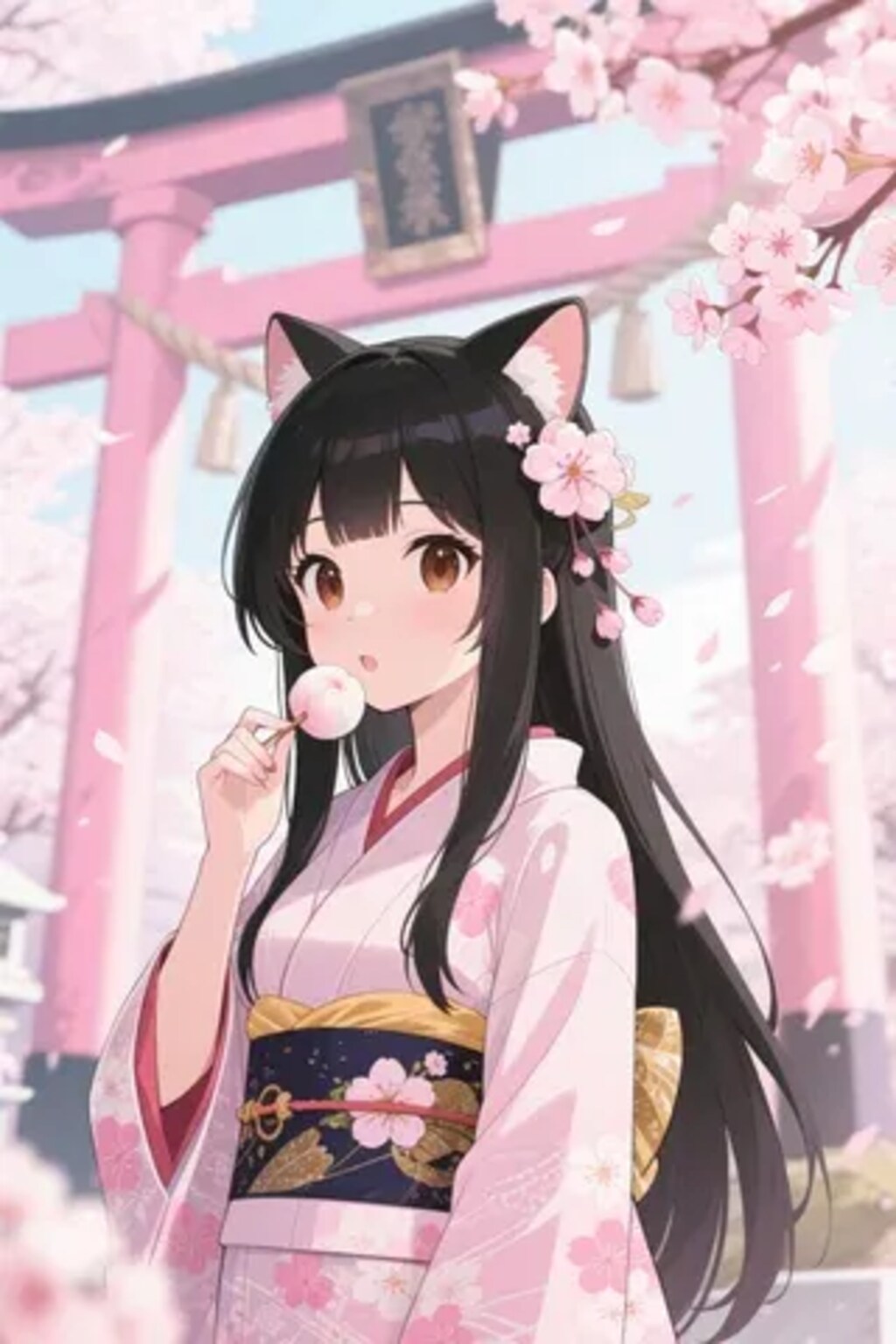 お餅を食べるさくらちゃん