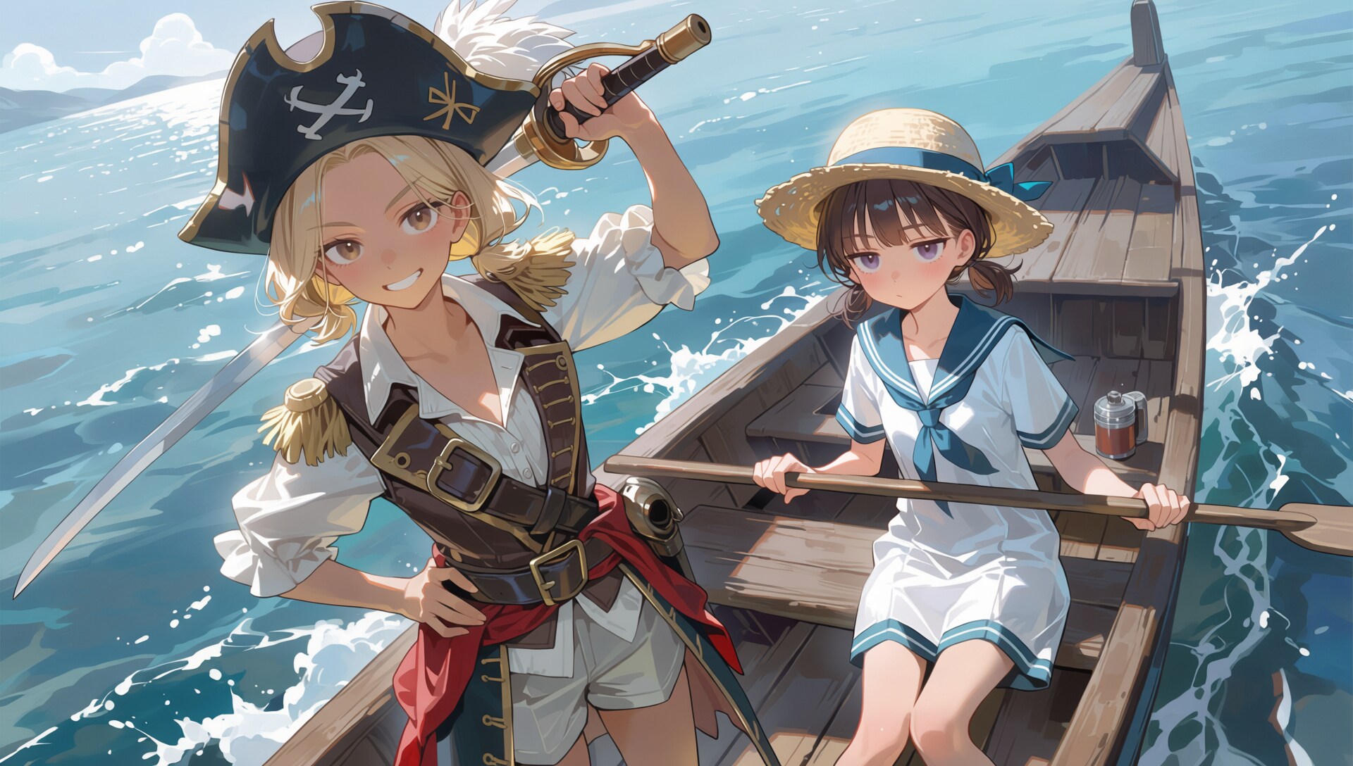 新米海賊とちびっこ海賊 | の人気AIイラスト・グラビア