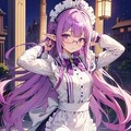 おしゃかわ紫髪眼鏡エルフちゃんメイド 6枚目
