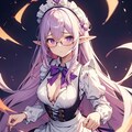 おしゃかわ紫髪眼鏡エルフちゃんメイド 4枚目