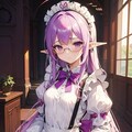 おしゃかわ紫髪眼鏡エルフちゃんメイド 8枚目