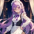おしゃかわ紫髪眼鏡エルフちゃんメイド 5枚目