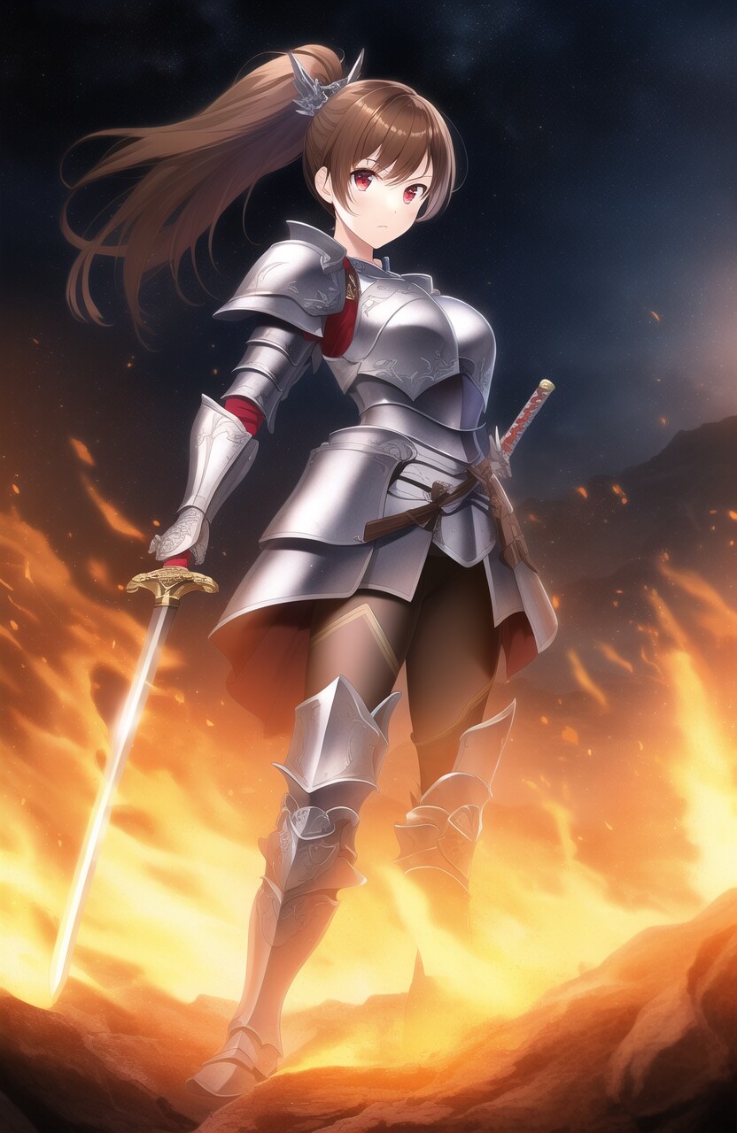 炎を纏う剣士の女の子