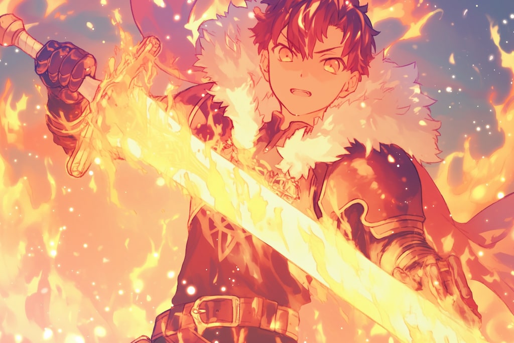 燃え上がる炎の剣