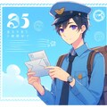 手紙を配達する、郵便配達員な、黒髪短髪男性！！(10枚)その3 10枚目