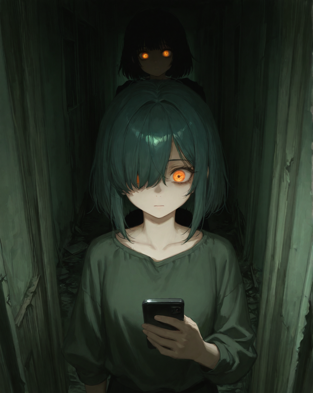 目隠れボブ子、心霊アプリで廃虚探索